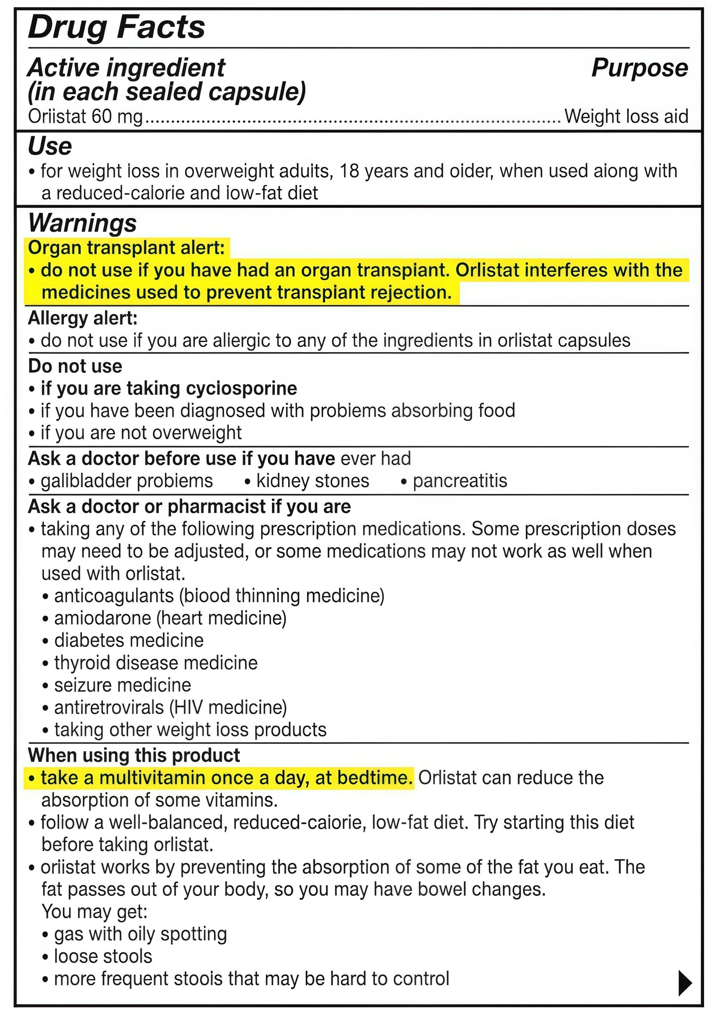 alli Weight Loss Diet Pills, Orlistat 60 mg Capsules, Non Prescription Weight Loss Aid, 120 Count Refill Pack